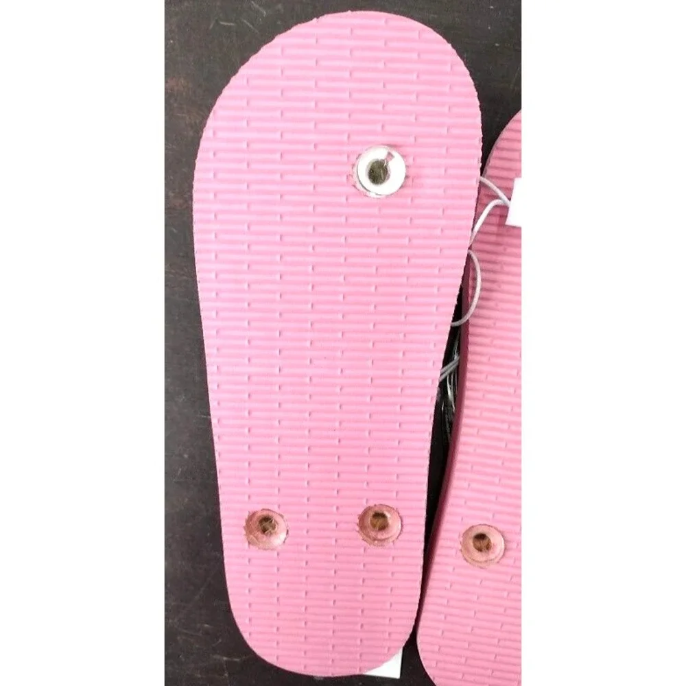 Cat & Jack Kids Flip Flops‎ Rainbow Ombre Clear Straps Size S 13/1